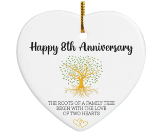 lot 4705 image: 8th Anniversary Ornament Gifts, Best Bronze Anniversary Wedding Romantic Keepsake, Happy 8 Year Bronze Wedding Valentines Gifts for Him