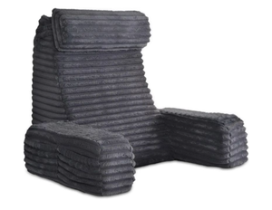 lot 4715 image: ENITYA 22 XL Back Pillow for Bed Sitting Up, Reading Pillow with Armrests & Big Pockets, Soft Back Support Chair, Ideal for Watching TV, Gaming, Nursing, Resting, Post Surgery, Dark Grey