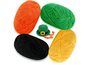 lot 4727 image: Threlaco Cotton Yarn, 4 Pack of 50g1.7 oz, 393 Yards Soft Yarn Assorted Colors for Crochet Hand Knitting Gifts (Shamrock Green)