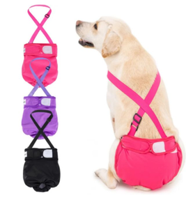 lot 4737 image: Wegreeco Washable Female Dog Diapers Highly Absorbent Reusable Diapers for Dog in Heat Dog Period Diapers, 3 Pack (MULTI COLOR FLOWER) Large