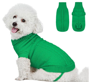 lot 4741 image: Thermal Knitted Dog Sweater for Dogs Girl Boy, Pet Clothes Male Female Puppy Doggie - Size L
