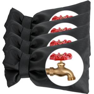 lot 4822 image: Outdoor Faucet Covers for Winter 4 Pack Faucet Cover Freeze Protection Insulated Anti-Freeze Waterproof Material Reusable Faucet Cover Socks for Various Faucet Spigot, Pipe, Garden Hose Bib