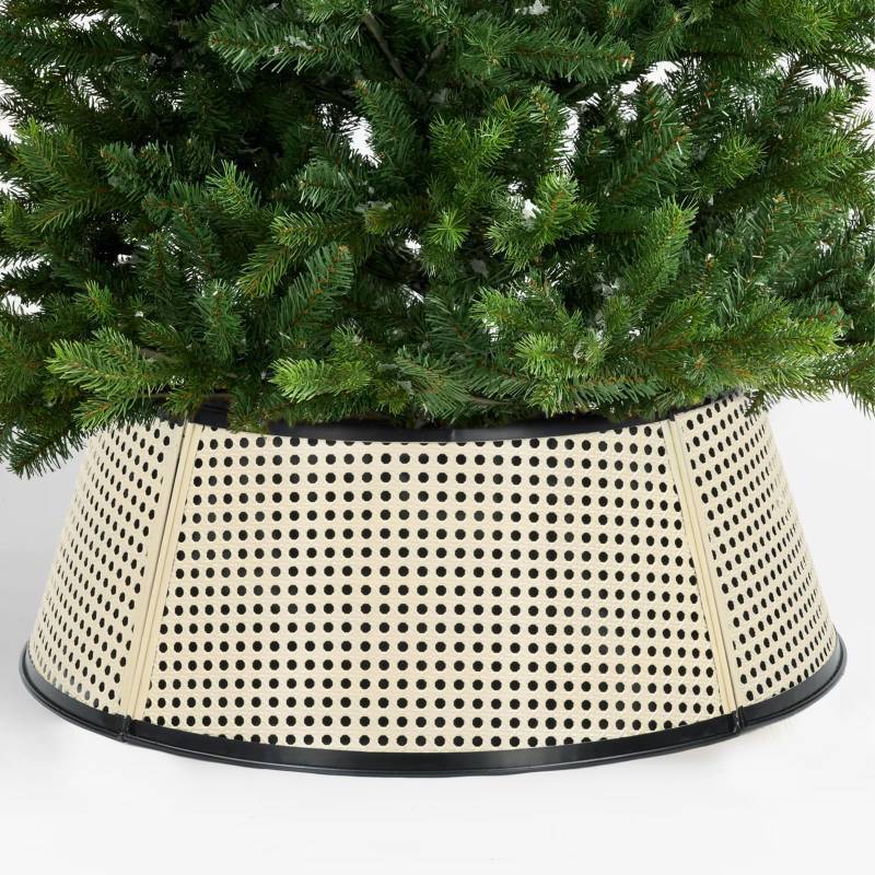 lot 747 image: SUNNYPARK Metal Christmas Tree Collar Decoration, 23.5 Inches Diameter Indoor Outdoor Cream Tree Collar for Artificial Trees Christmas Tree Ring for Holiday Party Decoration