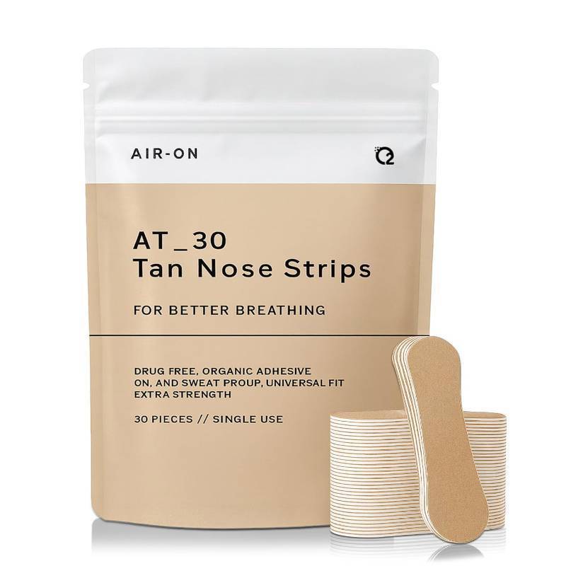 lot 768 image: AIR-ON Nose Strips (30 Count)  Nasal Strip for Breathing, Less Snoring & Sleeping Relief  Extra Strength, Wide Body  Drug-Free Adhesive, Athletic Support, Sweat & Oil Proof - TAN