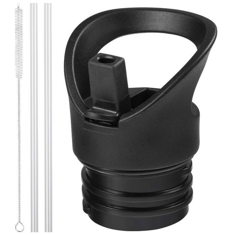 lot 525 image: Straw Lid for Hydro Flask Standard Mouth Water Bottle, Sports Cap Replacement Top Accessories with Straws with Fixed handle for Hydroflask