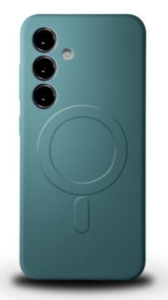 lot 4340 image: Olixar Dark Green MagSafe Silicone Case for Samsung Galaxy S24