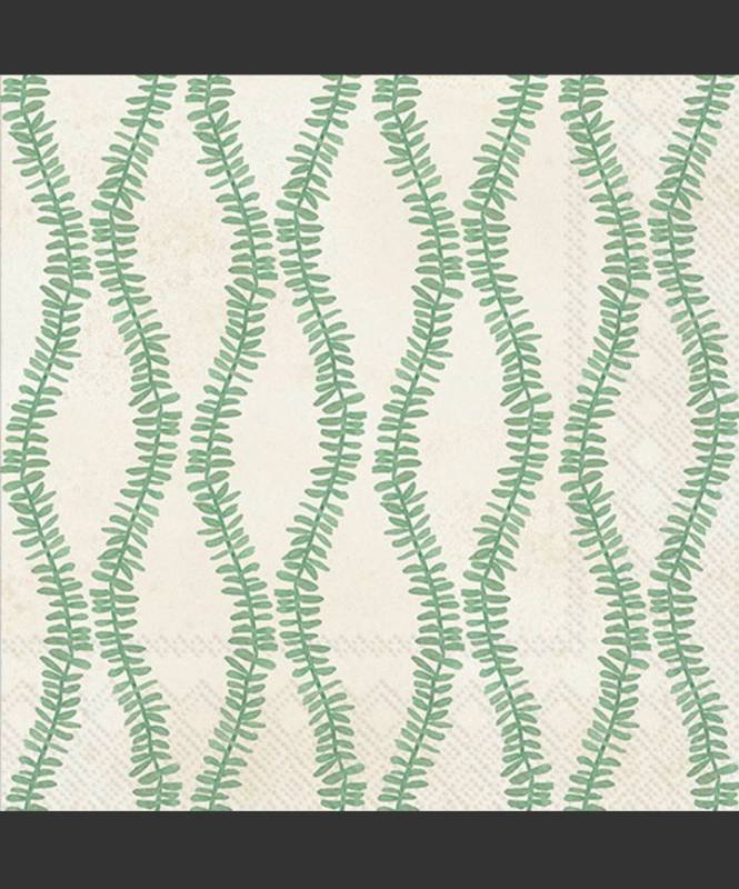 lot 1164 image: 2 Packages of 5 Square Green Leaf and Stem Beverage Napkins, 20ct