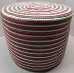 Woven Striped Round Ottoman Pouf