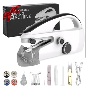 lot 4755 image: Handheld Sewing Machine,Portable, Mini Sewing Machine for Beginners, Two Speed Adjustment, Easy to Use and Fast Stitch Suitable for Clothes,Fabrics,DIY Home Travel (White)