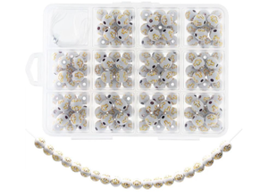 lot 4756 image: 143 Pcs 10mm White Acrylic Cross Beads for Bracelet Making, DIY Christian Religious Rosary Beads with 2m Elastic String & 12-Section Storage Box