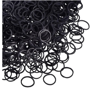 lot 4757 image: BT 3000 pcs Mini Rubber Hair Bands 12 Soft Elastic Bands for Woman Hair Braids Ponytails & Beards Small Dreadlocks, Wedding Hairstyle and More(1.5 cm,Black)