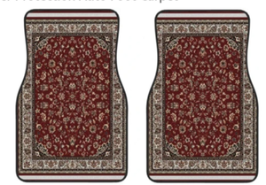 lot 4767 image: Rust Red Oriental Rug 4 Pieces Car Floor Mats Car Carpets Full Sets Universal Fit for SUV, Vans, Sedans, Trucks All Weather Protection Auto Foot Carpet