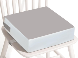 lot 4770 image: Booster Seat for Table - PU Waterproof Strong Support Toddler Booster Seat for Dining Table, Portable Booster Chair with Adjustable Elasticity Straps. Grey