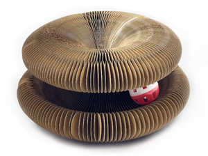 lot 4771 image: Cat Toy, Magic Organ Cat Scratch Board, Compact Cats Accordion Toy, Interactive Cardboard Cat Scratcher Pad Toys with Bell Ball for Indoor Exercise