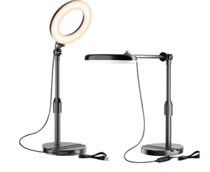 lot 4772 image: Portable Travel Ring Light for Laptop Zoom Video Conference, 5 Bright Circle Light with Extendable Stand