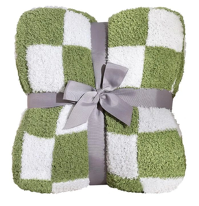 lot 4778 image: Panku Checkered Green and White Throw Blanket