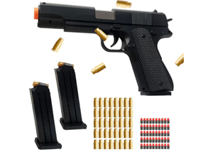 lot 4780 image: Toy Blaster for Kids with Shell Ejection - 40 Shells, 50 Foam Bullets & 2 Mags - Safe Foam Blaster for Outdoor Target Play