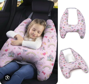 lot 4783 image: Car Pillow for Kids, Travel Pillow for Car Sleeping, H-Shape Child Road Trip Traveling Car Seat Pillow, Washable Soft Headrest Neck Head Shoulder Support Cushion for Adult Baby Cartoon Gift (Unicorn)