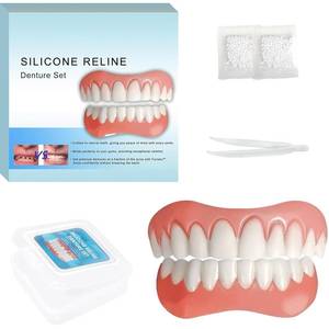 lot 4834 image: Moldable False Teeth - Silicone Dentures - Men and Veneers Teeth for Women - Upper and Lower Matching Set, Convenient and Quick, Suitable for Daily, Party, 1PCS