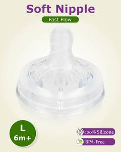 lot 4846 image: Silicone Bottle Nipples for Philips Avent Natural Baby Bottles,Size 5 Nipple,6m,Flast Flow, 6 Count