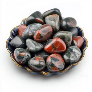 lot 4849 image: SigMntun Polished Stone Set South African Blood Jasper Crystals, 0.8 Handpicked Tumbled Gemstones Rocks, Pebbles for Reiki, Chakra, Healing, Home Decor