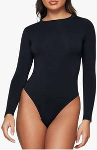 lot 4851 image: Black Long Sleeve Bodysuit with Crew Neck - Size Medium
