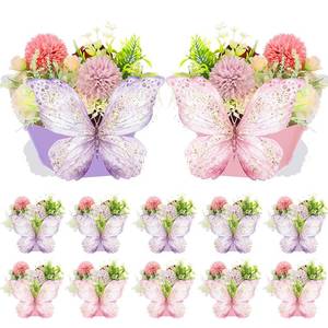 lot 4857 image: Wettarn 12 Pcs Butterfly Centerpieces for Tables Butterfly Party Favor Decorations Flower Boxes Table Decorations for Birthday Wedding Garden Tea Party