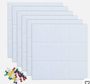 lot 4878 image: Cork Board Felt Board Tiles with Push Pins Set