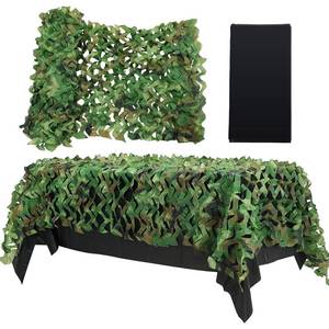 lot 4879 image: Newwiee 1 Sets Camo Netting Camouflage with Disposable Round Tablecloth Decoration for Woodland Hunting Blind Dinosaur Jungle Camping Shooting Military Theme Party Supplies