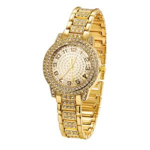 lot 4882 image: Halukakah Diamonds Gold Watch Iced Out for Boy Teens Kids - 18K Real Gold Plated, Arabic Numerals Round Dial, Japanese Quartz - 7.7 Length - for Birthday, Parties