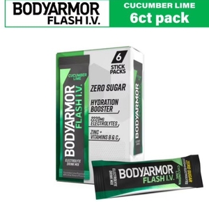 lot 4894 image: BODYARMOR Flash IV Electrolyte Packets Cucumber Lime 6 Count 1425