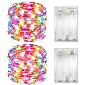 lot 4895 image: Yalilong with Timer Function Battery Operated Dewdrop Led Lights,Mini Fairy Lights for Home Parties ChristmasHalloween Holiday Decoration,6 Hours on18 Hours Off,30 LEDs,10 Feet (Multi Color, 2)