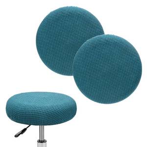 lot 5002 image: M METERXITY 2-Pack Bar Stool Covers Round, for 12-14 Inch Polyester Corn Grid Seat Covers with Elastic Bands for Bar StoolRound Cushion Cyan