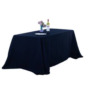 lot 5005 image: Ascoza 2pack 90x156 Inch Navy Rectangular Tablecloth 8 Feet Table Cloth in Polyester Fabric for WeddingBanquetRestaurantParties
