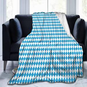 lot 4787 image: Oktoberfest Bavarian Blue and White Ultra Soft Cozy Micro Wool Blanket 3D Fashion Print All Season Sofa Warm Bed Throw Blanket 40X30