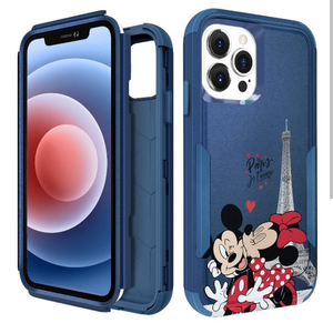 lot 4796 image: JoySolar Heavy Duty Phone Case for iPhone 15 Promax for Boys Kids Girls - Cute Cartoon Cool Hard Triple Layers Rugged Military Full Body Cover Drop Protective Cases (Minnie and Mickey)