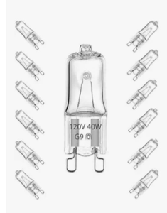 lot 4797 image: WeshLMPO G9 Halogen Light Bulbs 2 pin 120V 40W, Dimmable Long Lasting T4 JCD Type, G9 Bulb for Chandeliers, Microwave Oven, Range Hood Lights Warm White (2 Packs of 12)