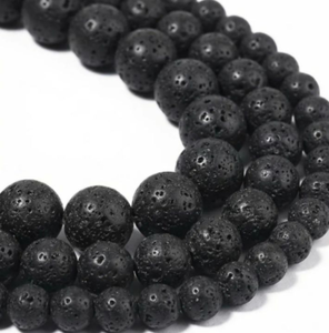 lot 4798 image: Yochus 35pcs Volcanic RockBlack Lava Rock Beads��10mm Healing Power Natural Stone Round Loose Beads