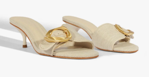 lot 5033 image: Lhamo Latso Buckle Slide Heeled Sandals with a 2.25 in Stiletto Heel (W size 8)