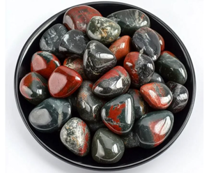 lot 5058 image: Polished South African Blood Jasper Stones Healing Crystal Bulk, 24 Pcs, 1.5 cm Handpicked Natural Tumbled Gemstones Rocks