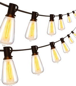 lot 5065 image: Arbrac 160ft Outdoor String Lights WaterproofConnectableDimmable with 75 LED Shatterproof Bulbs,UL Listed ST38 String Lights Outside Lighting for Patio Backyard Cafe Party Wedding Garden