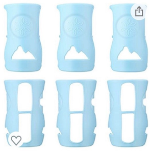 lot 5079 image: Nuanchu 6 Pieces Silicone Baby Bottle Sleeve Glass Baby Feeding Bottle Cover Infant BottleCover Compatible with Avent Natural Glass Baby Bottles, 8 Oz