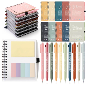 lot 5081 image: Jetec 10 Sets Difference Maker Gifts Bulk Appreciation Spiral Notebooks with Ballpoint Pens Sticky Notes Thank You Gifts for Employee Coworker Staff Teacher Office Appreciation Week (Morandi Colors) (10 Books, 10 Pens) Missing Pink and Orange.
