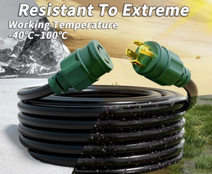 lot 5088 image: PlugSaf 35FT 30 Amp Generator Extension Cord 4 Prong, NEMA L14-30PL14-30R 10 Gauge STW 125250V Twist Lock Generator Cord Heavy Duty, Black ETL Listed