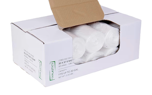 lot 5089 image: TYPLASTICS 20-30 Gallon Clear Trash Can Liners - High Density Garbage Bags - Case of 500 - Multipurpose for Office, Outdoor, Recycling, Industrial and Commercial