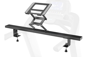 lot 5095 image: Baiyuan Universal Treadmill Desk Attachment - Adjustable Height & Width Aluminum Treadmill Laptop Holder, Laptop Stand for Walking Workstations (Black)