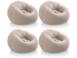 Realspring Inflatable Bean Bag Chairs Outdoor Blow up Camping Chairs Inflatable Lazy Sofa Folding Portable Bean Bag Loungers Couch for Movie Night(Coffee,4 Pcs)