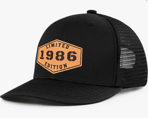 lot 5110 image: 40th Birthday Gifts for Men - 40th Birthday Decorations for Men, Adjustable Trucker Hat with Leather Patch