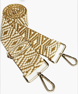 lot 5112 image: Dsigo Purse Strap, 2 Wide Gold Buckle Embroidery Crossbody Shoulder Strap for Bag Handbag Canvas Bag Crossbody Bags