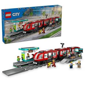 LEGO City Downtown Streetcar and Station Vehicle Toy Playset  Gift for Toy Train Fans Ages 7 and up  60423